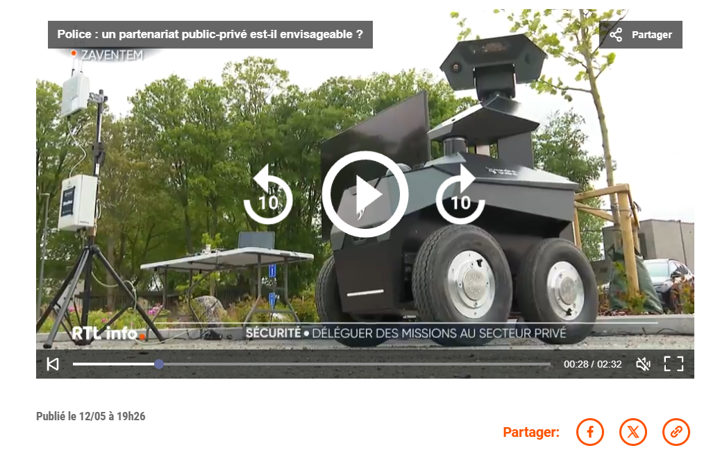 Sécurité privée en Belgique : le robot GR100 présenté devant RTL