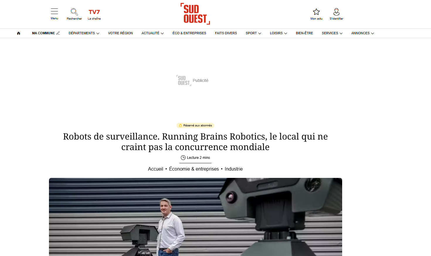 Running Brains Robotics à l’honneur dans un reportage Éco & Entreprises Sud Ouest et Placéco
