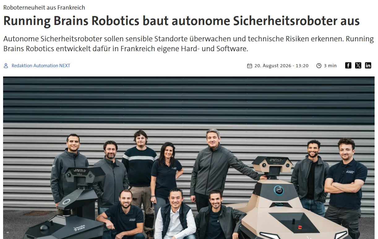 Automation NEXT highlights Running Brains Robotics autonomous security robots